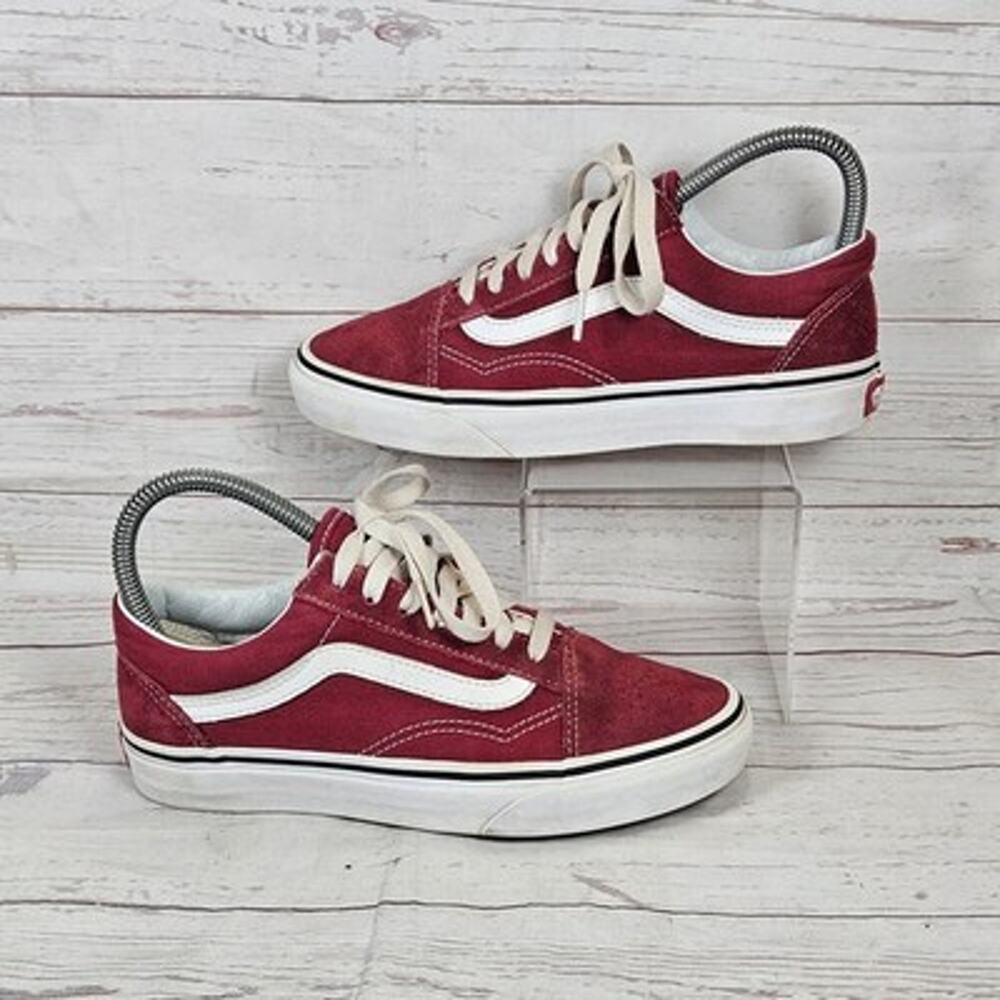 Vans Old Skool Athletic Shoes Burgundy US Women's 5.5 Men's 4 Suede Canvas